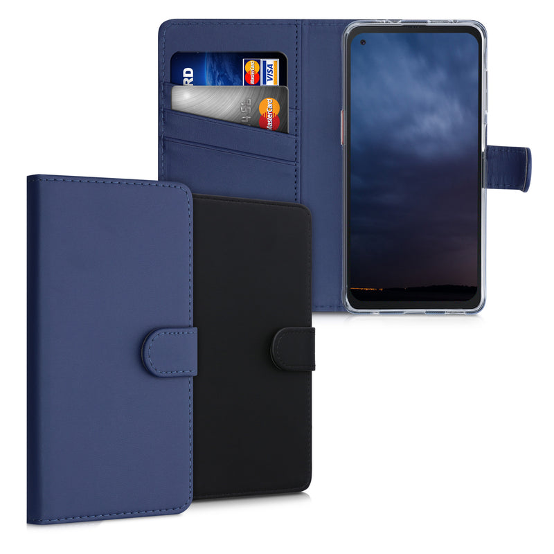 kwmobile Hülle kompatibel mit Samsung Galaxy Xcover Pro - Kunstleder Handyhülle mit Kartenfächern - in Schwarz Schwarz  