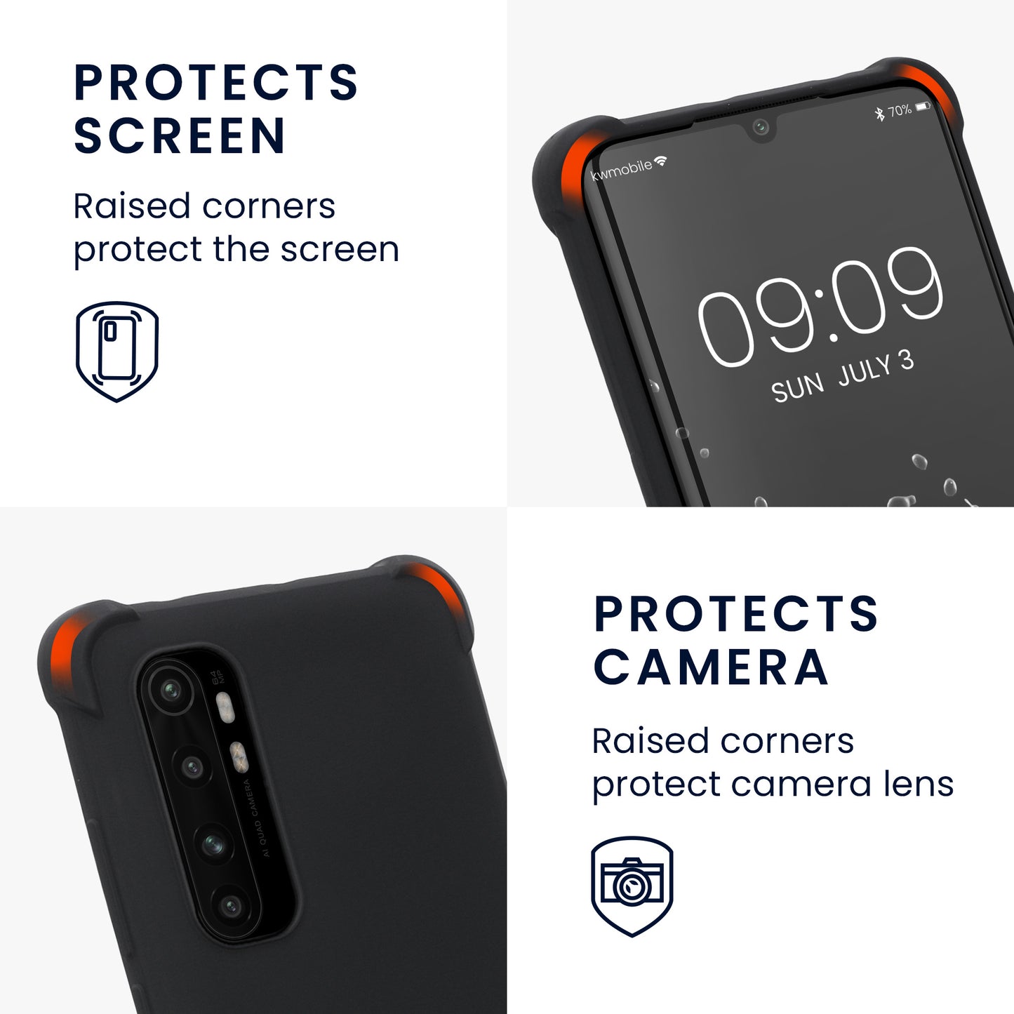 kwmobile Necklace Case kompatibel mit Xiaomi Mi Note 10 Lite Hülle - Cover mit Kordel zum Umhängen - Silikon Schutzhülle