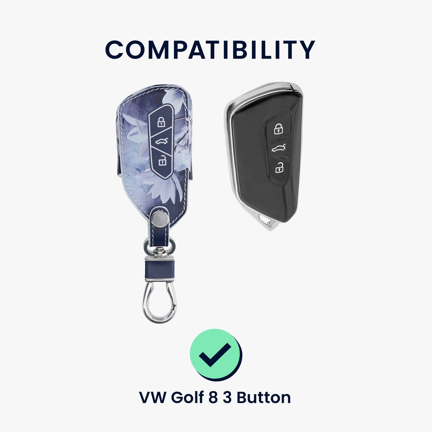kwmobile Autoschlüssel Hülle kompatibel mit VW Golf 8 3-Tasten Autoschlüssel Schutzhülle Cover
