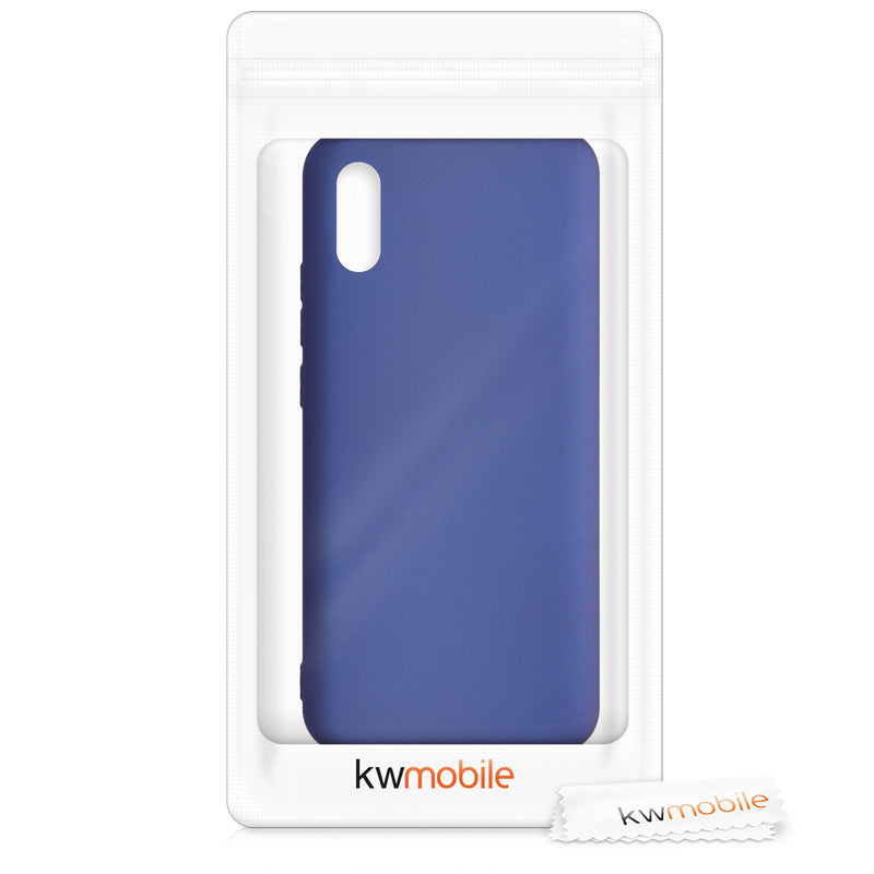 kwmobile Handyhülle für Xiaomi Redmi 9A / 9AT Hülle - Silikon Case metallisch schimmernd - Schutzhülle Cover