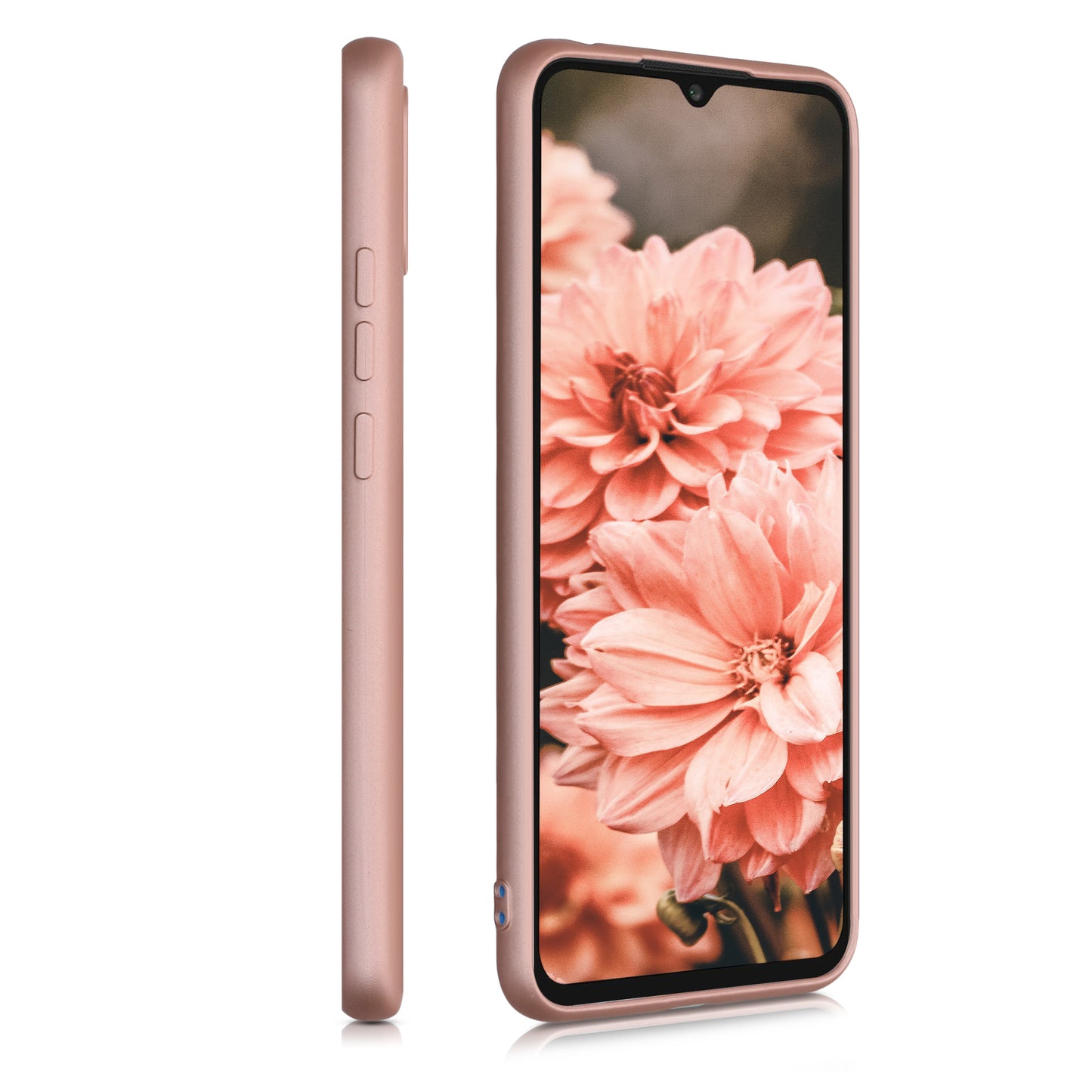 kwmobile Handyhülle für Xiaomi Redmi 9A / 9AT Hülle - Silikon Case metallisch schimmernd - Schutzhülle Cover
