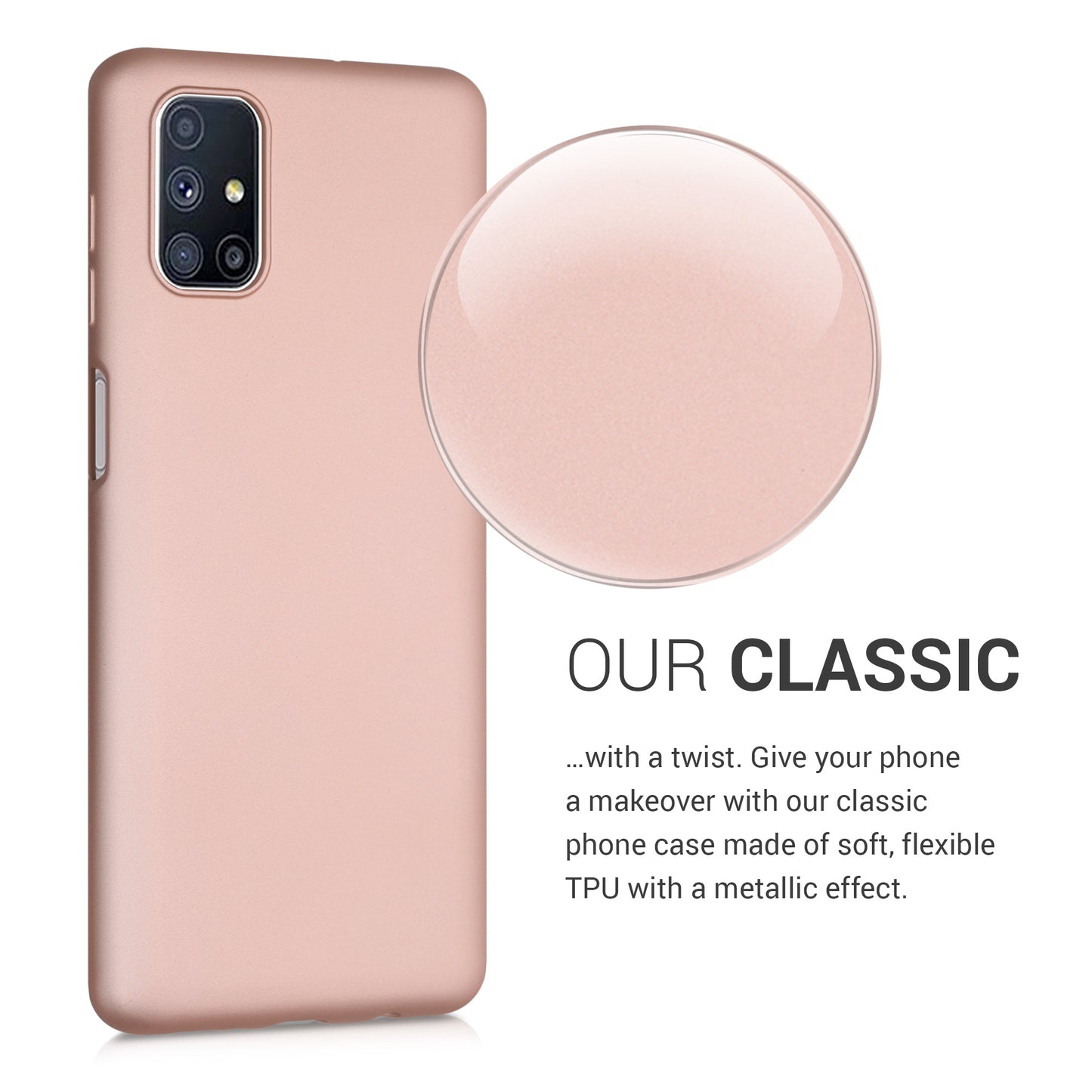 kwmobile Handyhülle für Samsung Galaxy M51 Hülle - Silikon Case schimmernd - Schutzhülle Cover
