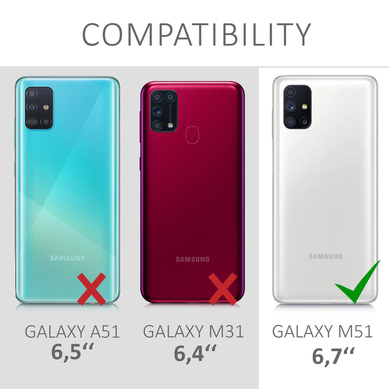 kwmobile Handyhülle für Samsung Galaxy M51 Hülle - Silikon Case schimmernd - Schutzhülle Cover