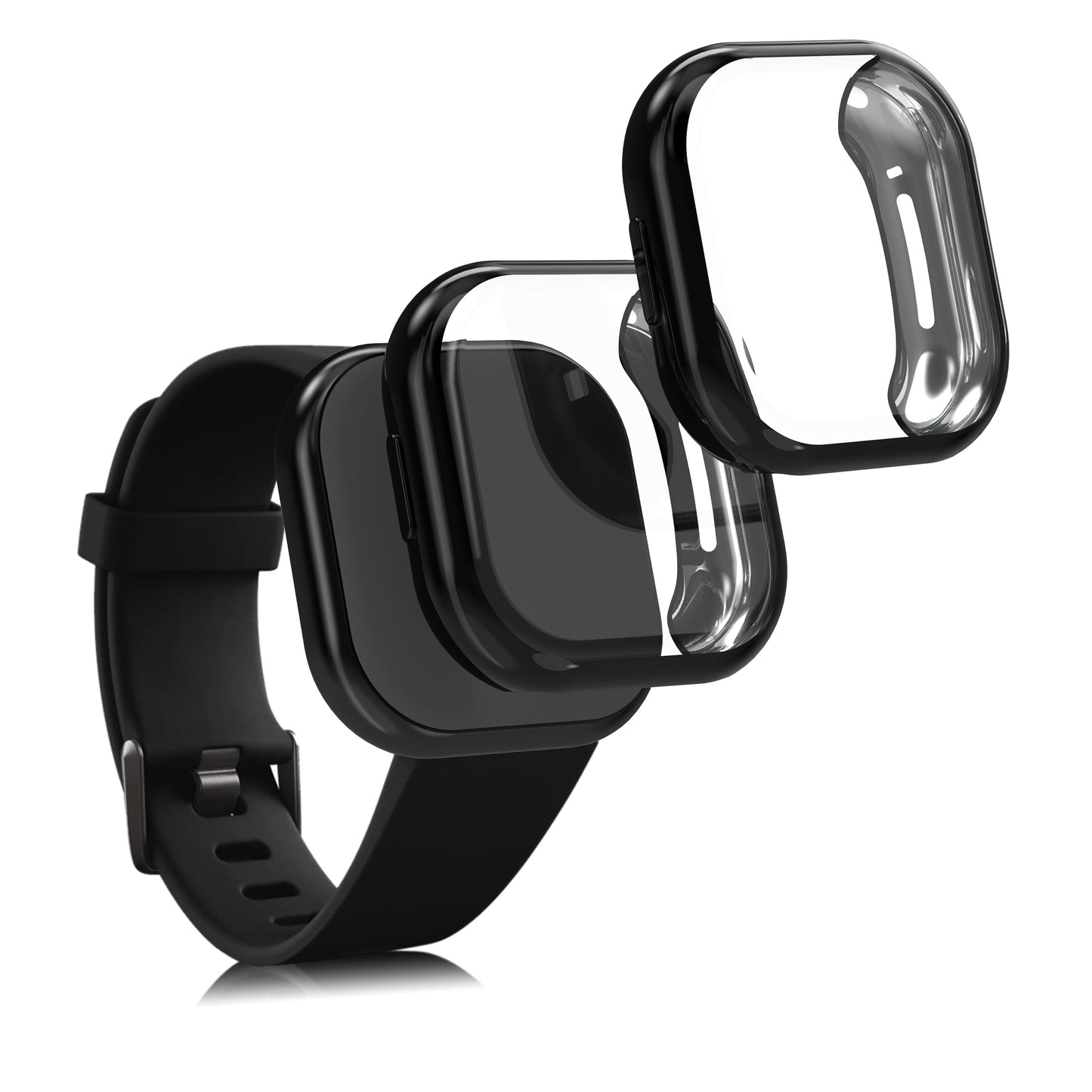 kwmobile Schutzhülle für Fitbit Versa 3 / Sense Fullbody Display Cover Set