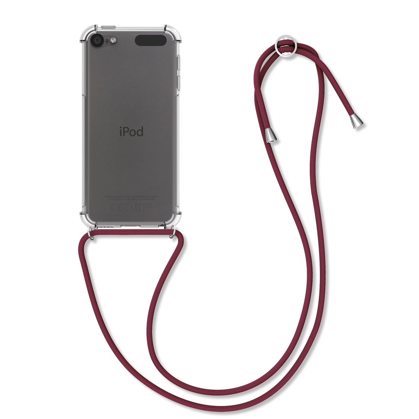 kwmobile Hülle kompatibel mit Apple iPod Touch 6G / 7G (6. und 7.Generation) - mit Kordel zum Umhängen - Silikon Schutzhülle