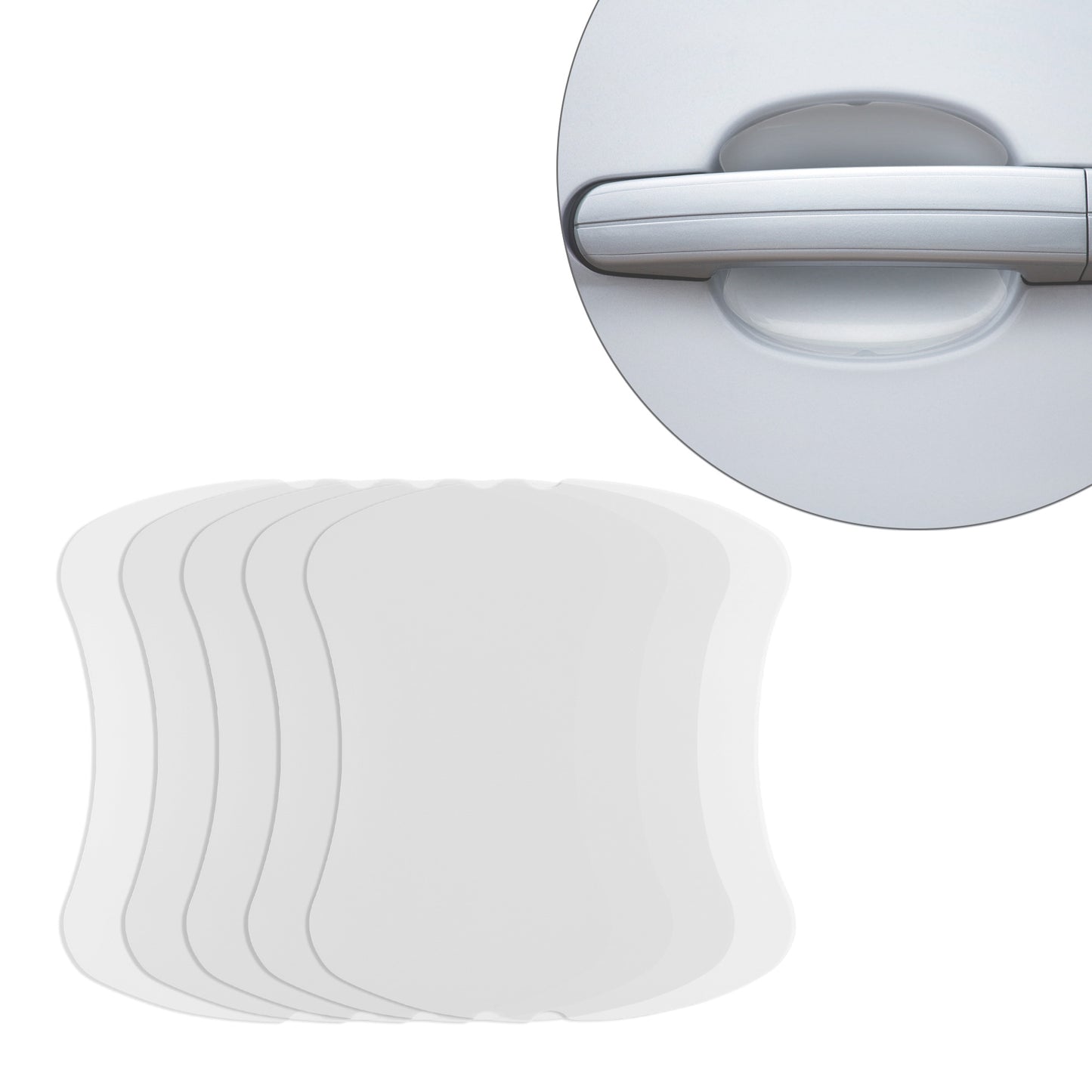 kwmobile Universal Auto Türgriff Lackschutzfolie selbstklebend Silikon Schutzfolie Griffmulden 8,4x9,3 cm 4 Stück