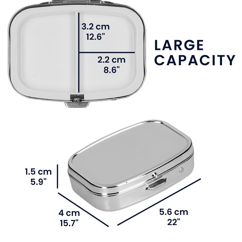 kwmobile Tablettenbox mit 2 Fächern - Pillendose klein - Tragbare Medikamentenbox Dose
