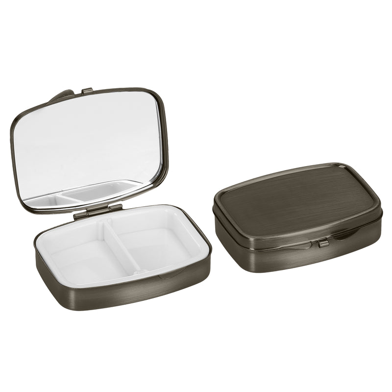 kwmobile Tablettenbox mit 2 Fächern - Pillendose klein - Tragbare Medikamentenbox Dose