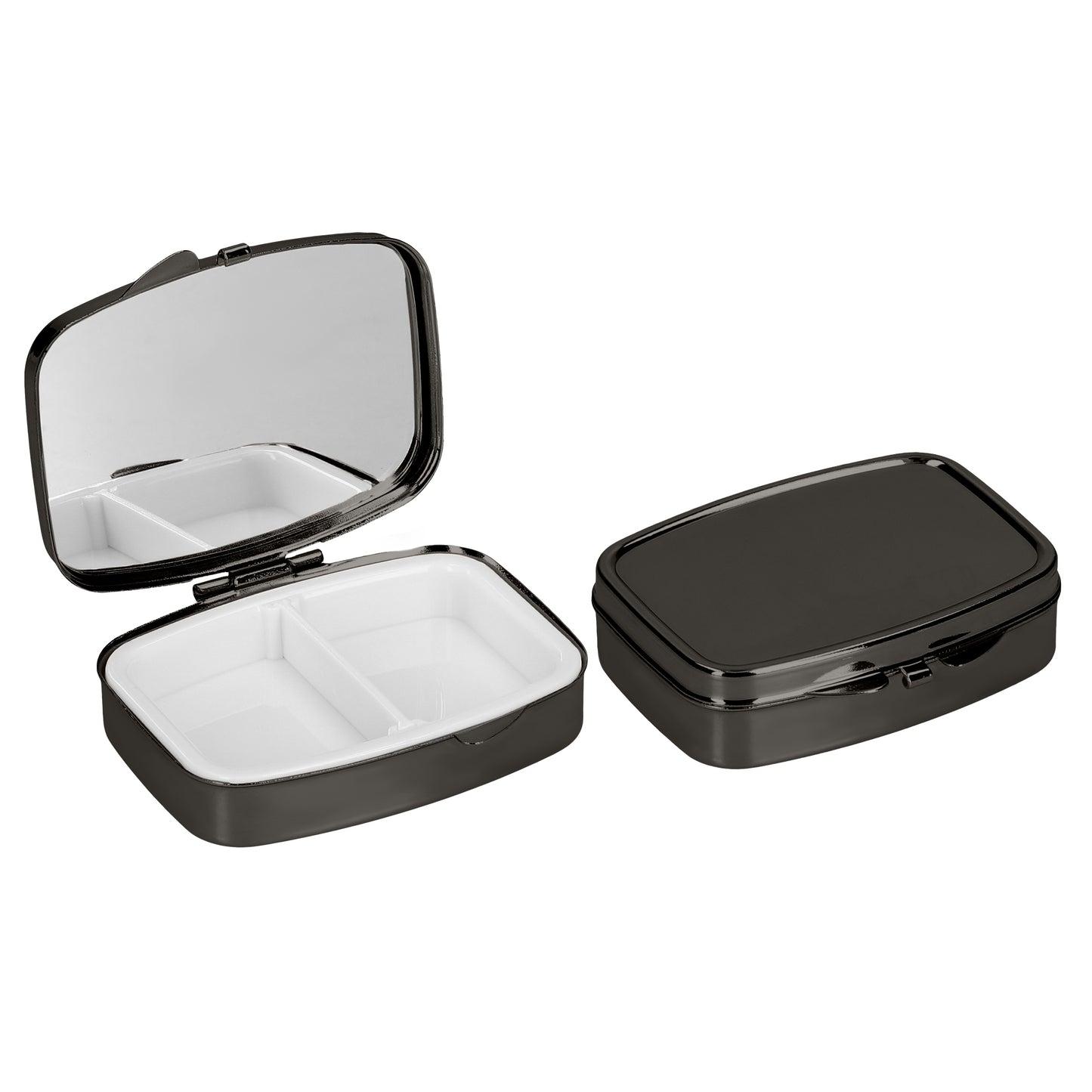 kwmobile Tablettenbox mit 2 Fächern - Pillendose klein - Tragbare Medikamentenbox Dose