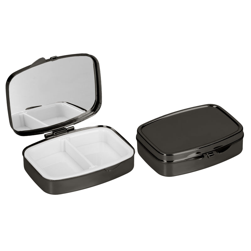 kwmobile Tablettenbox mit 2 Fächern - Pillendose klein - Tragbare Medikamentenbox Dose