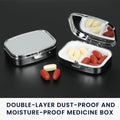 kwmobile Tablettenbox mit 2 Fächern - Pillendose klein - Tragbare Medikamentenbox Dose