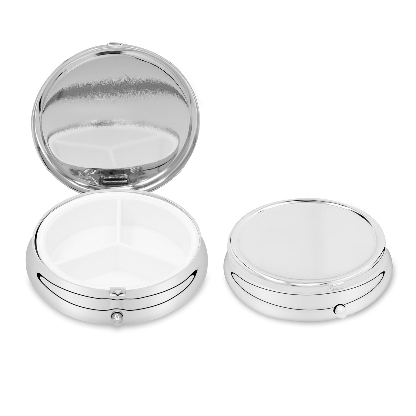 kwmobile Pillendose mit 3 Fächern - 5,2 x 1,7cm - runde Tablettendose Box - Dose