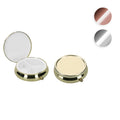 kwmobile 2x Edelstahl Pillendose mit 3 Fächern - 5,2 x 1,7cm - runde Tablettendose Box - Edelstahlpillendose - Dose in Schwarz Schwarz  [dsg06]
