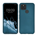 kwmobile Case kompatibel mit Google Pixel 5 Hülle - Schutzhülle aus Silikon metallisch schimmernd - Handyhülle Metallic Karibikblau Metallic Karibikblau  