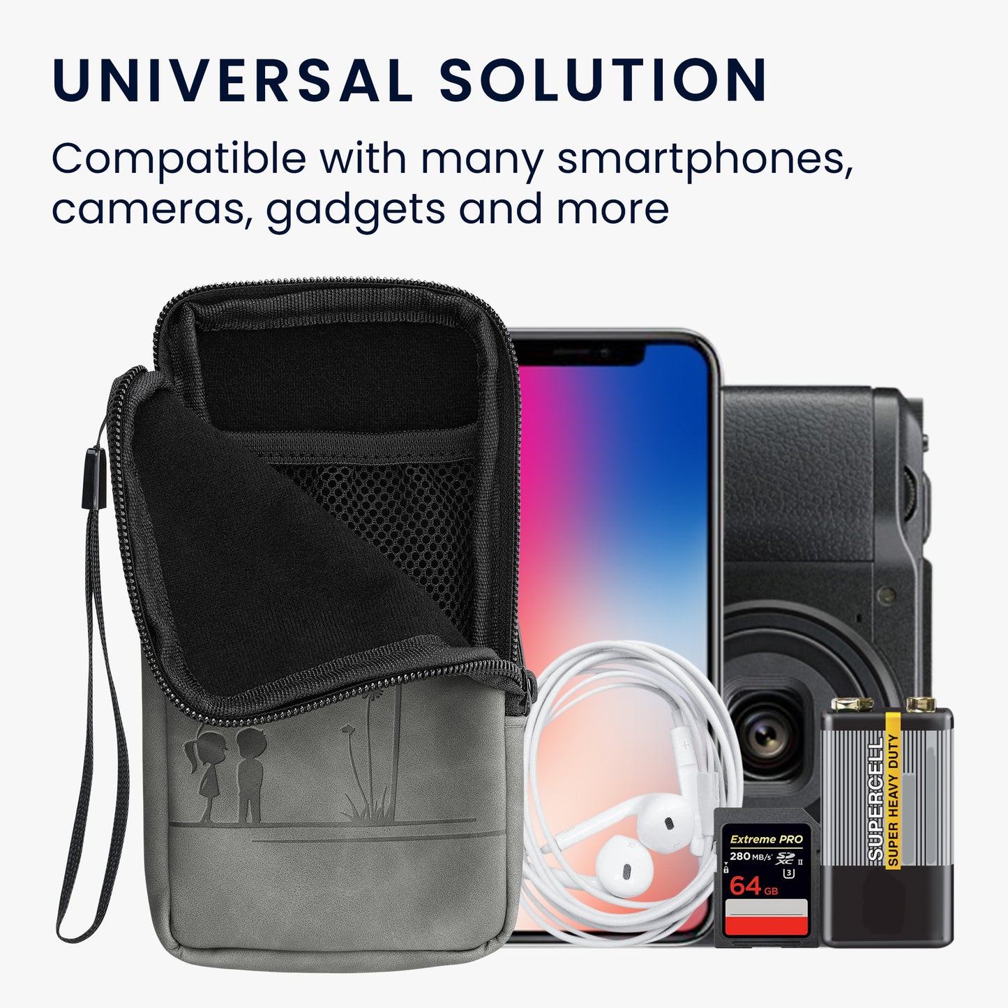 kwmobile Handytasche für Smartphones - 6,5" - Handy Tasche - 16,5 x 8,9 cm Innenmaße