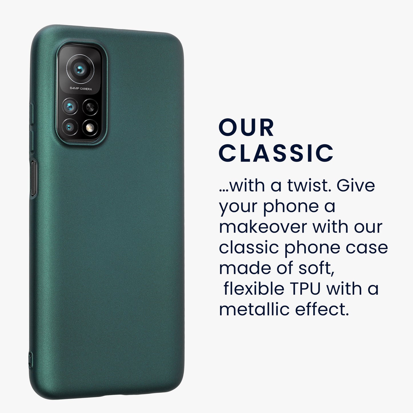 kwmobile Handyhülle für Xiaomi Mi 10T / Mi 10T Pro Hülle - Silikon Case metallisch schimmernd - Schutzhülle Cover