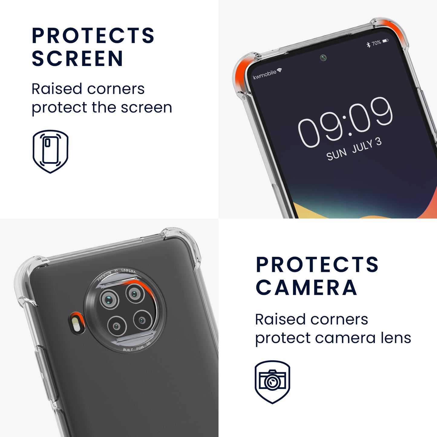 kwmobile Necklace Case kompatibel mit Xiaomi Mi 10T Lite Hülle Silikon Cover mit Handykette Band Handyhülle