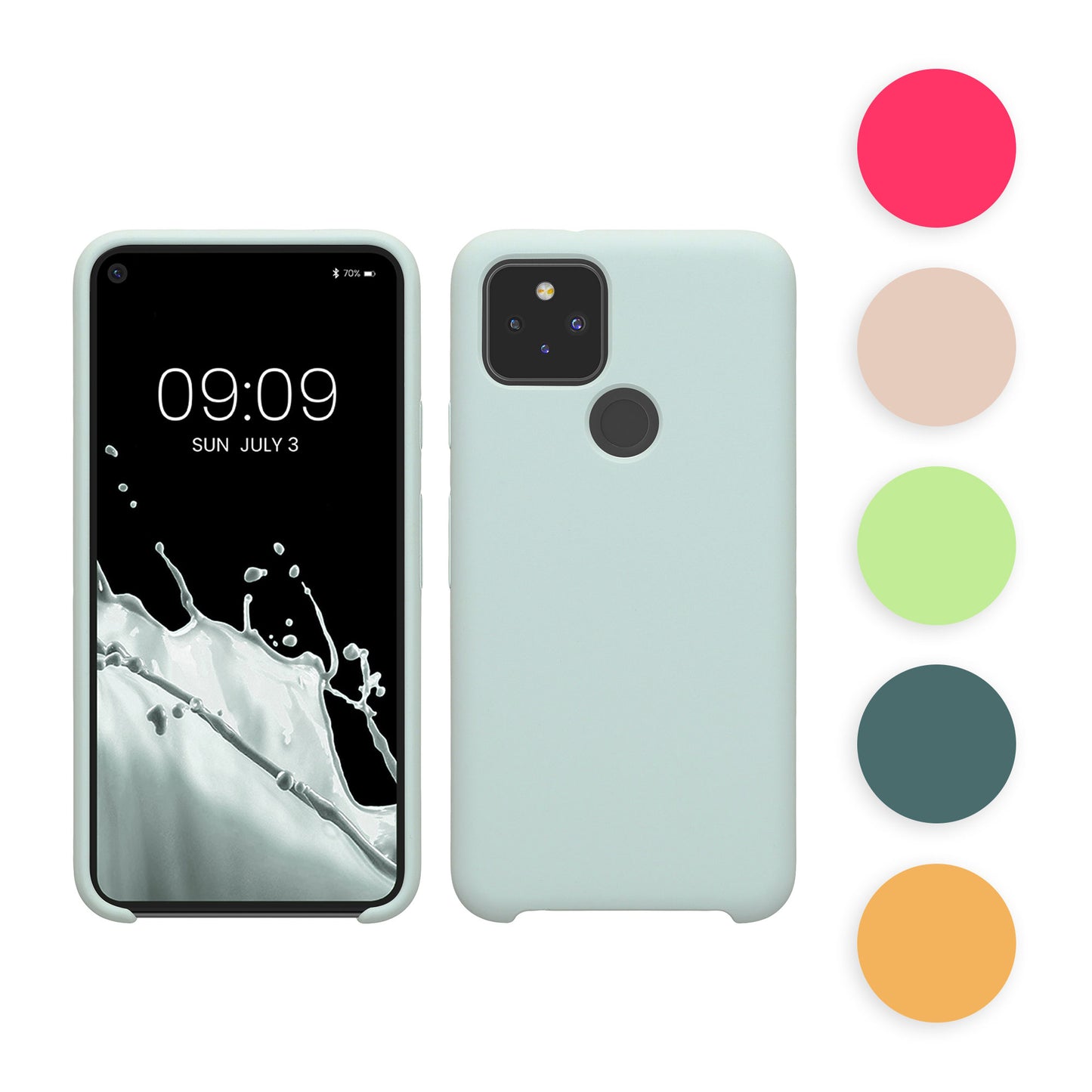 kwmobile Hülle kompatibel mit Google Pixel 5 Hülle - Silikon Handy Case - Handyhülle weiche Oberfläche - kabelloses Laden - Dark Rose Dark Rose  