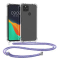 kwmobile Necklace Case kompatibel mit Google Pixel 4a 5G Hülle - Silikon Cover mit Handykette - Band Handyhülle Transparent Transparent  