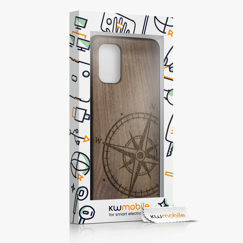 kwmobile Hülle kompatibel mit OnePlus 8T Handy Cover TPU Handyhülle Kompass Vintage