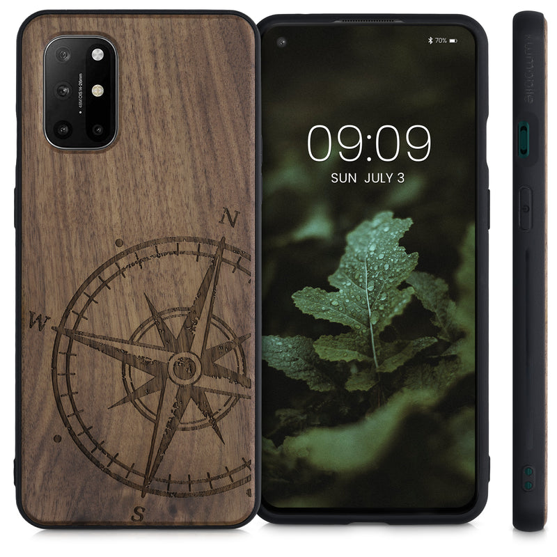 kwmobile Hülle kompatibel mit OnePlus 8T Handy Cover TPU Handyhülle Kompass Vintage