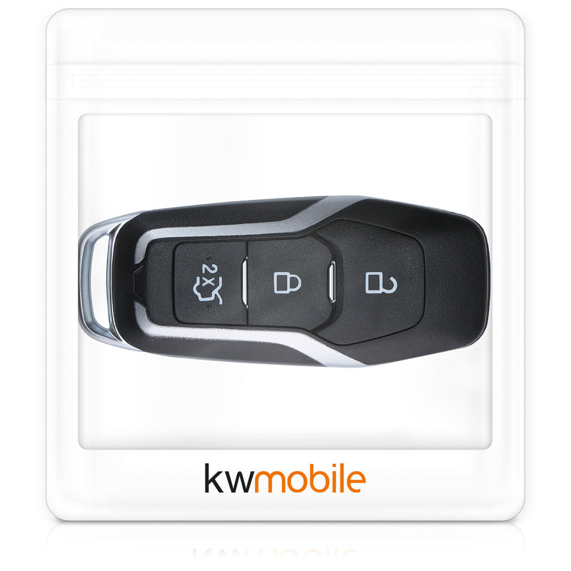 kwmobile Autoschlüssel Gehäuse kompatibel mit Ford 3-Tasten MyKey Autoschlüssel (Key Free) ohne Transponder Batterien Elektronik Auto Schlüsselgehäuse