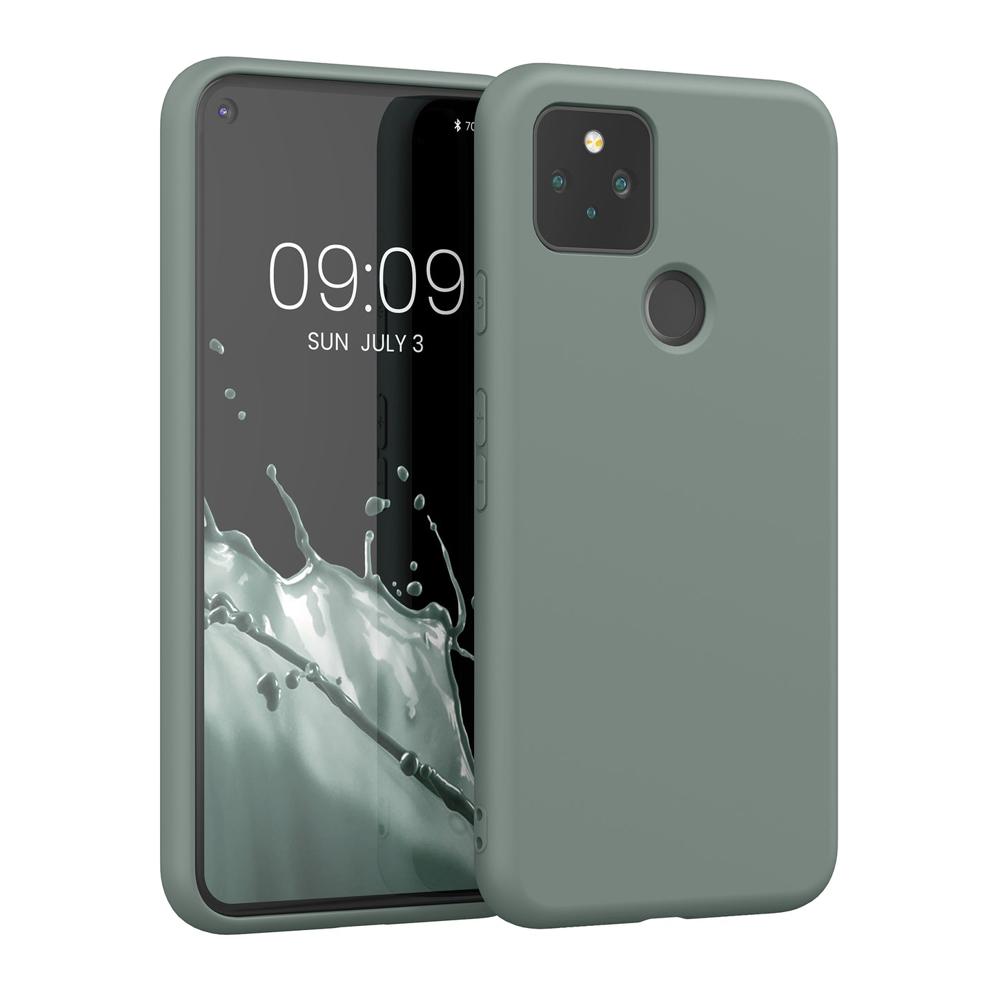 kwmobile Hülle kompatibel mit Google Pixel 5 Hülle - gummierte Silikon Handyhülle - Schutzhülle für kabelloses Laden - Case