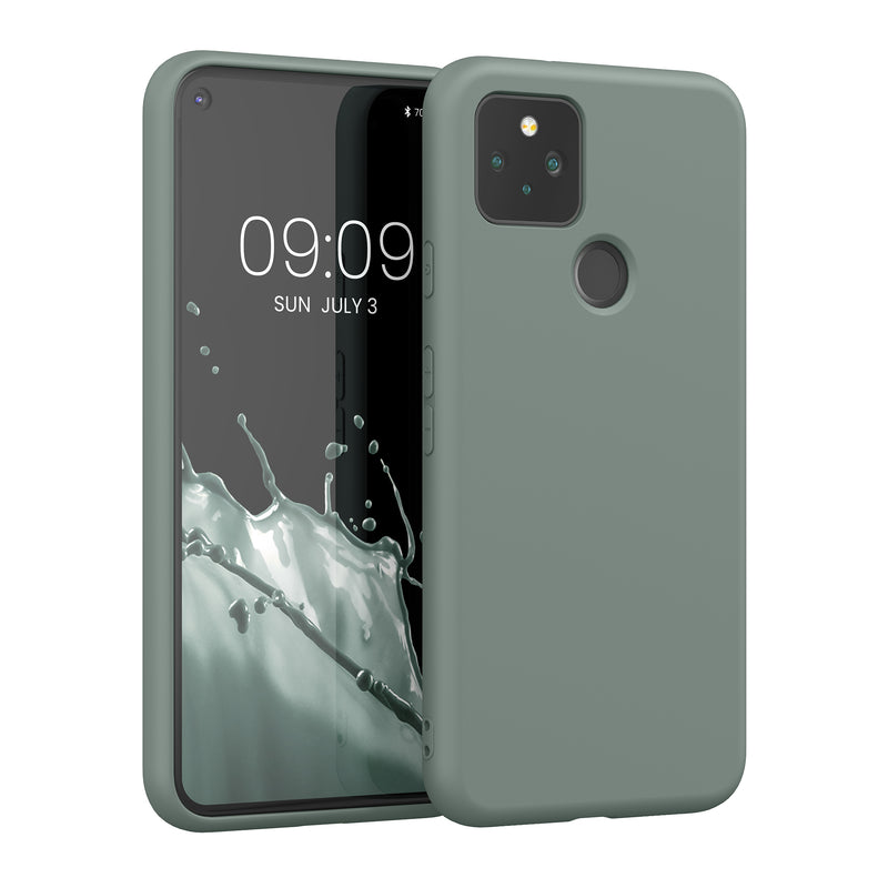 kwmobile Hülle kompatibel mit Google Pixel 5 Hülle - gummierte Silikon Handyhülle - Schutzhülle für kabelloses Laden - Case