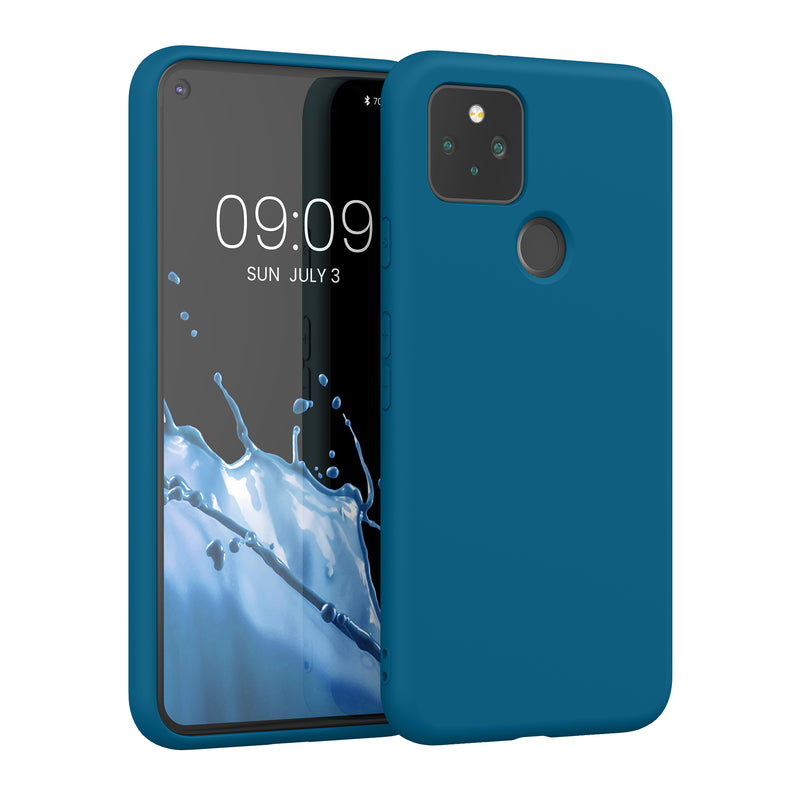 kwmobile Hülle kompatibel mit Google Pixel 5 Hülle - gummierte Silikon Handyhülle - Schutzhülle für kabelloses Laden - Case