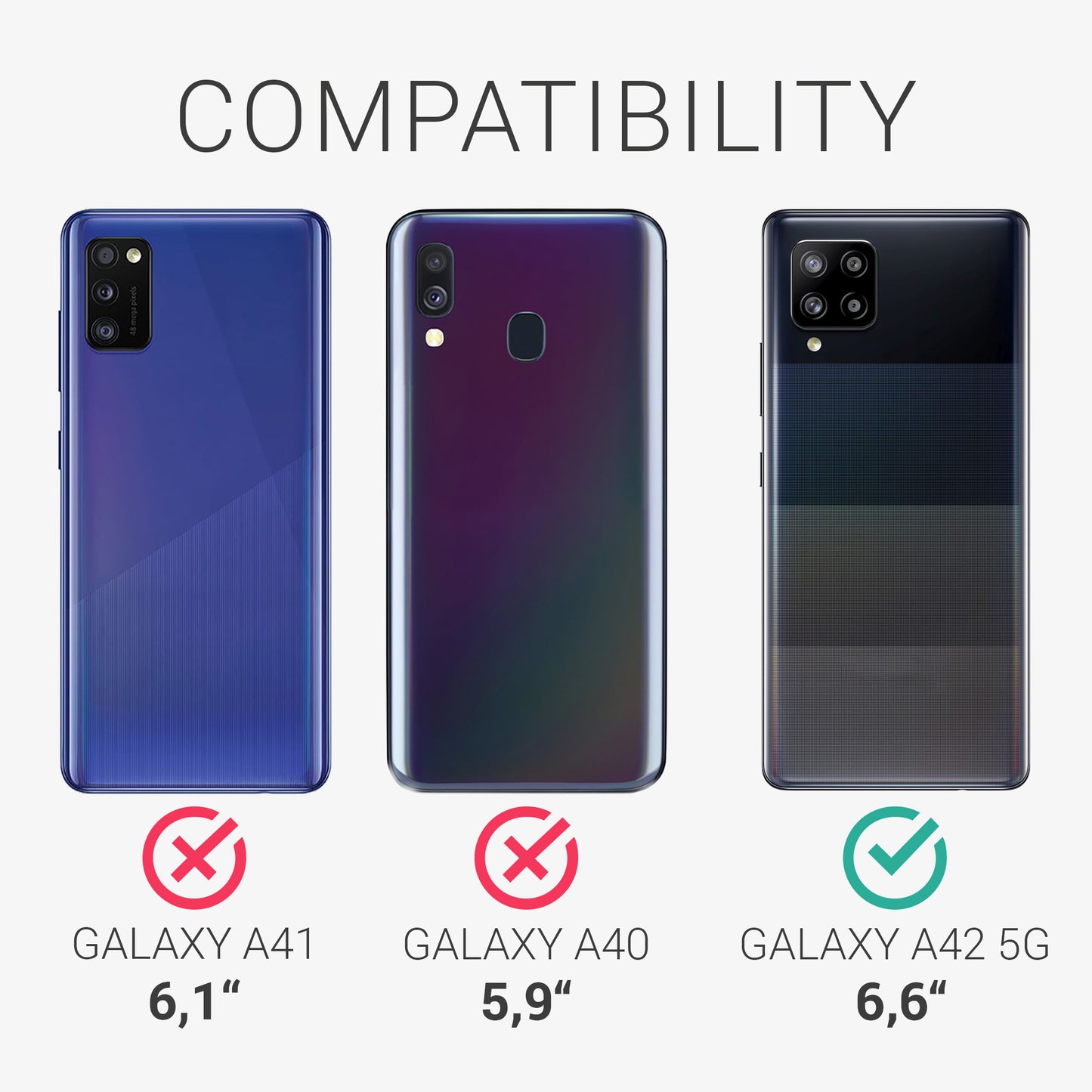 kwmobile Handyhülle für Samsung Galaxy A42 5G - Kabelloses Laden - Schutzhülle Cover