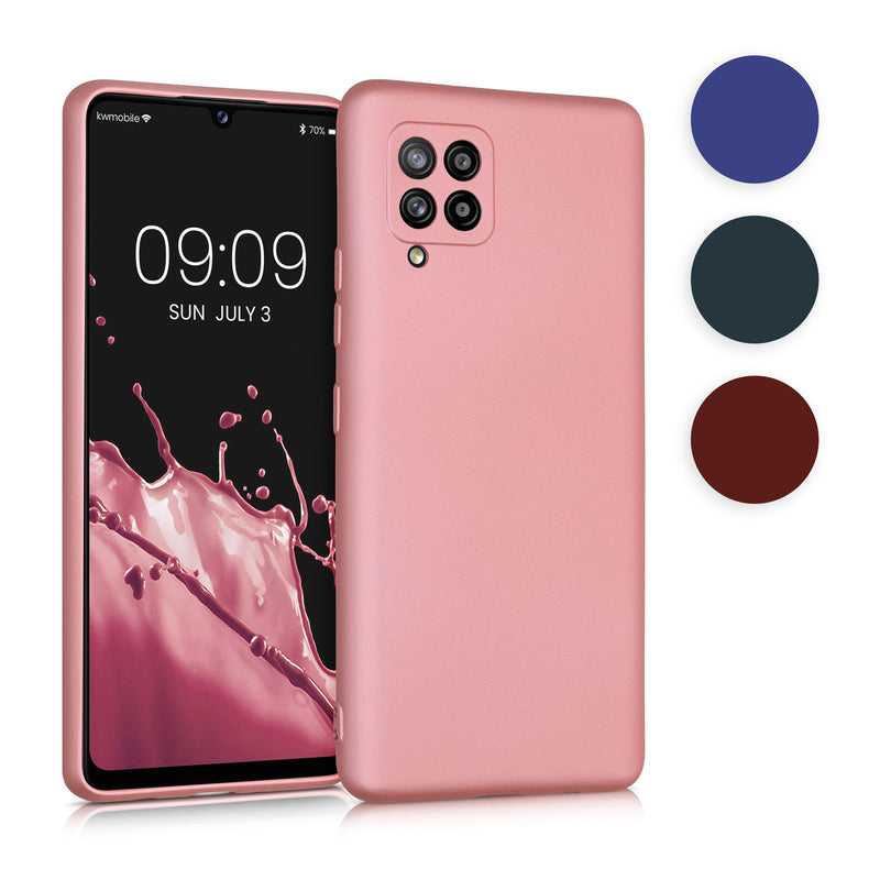 kwmobile Case kompatibel mit Samsung Galaxy A42 5G Hülle - Schutzhülle aus Silikon metallisch schimmernd - Handyhülle Metallic Petrol Metallic Petrol  