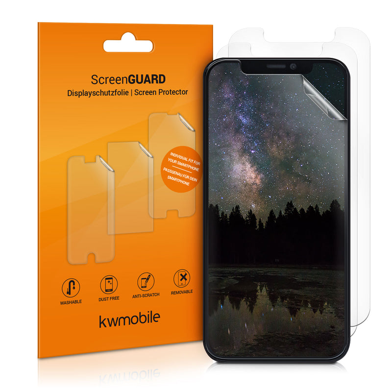 kwmobile 3x Folie matt kompatibel mit Apple iPhone 12 / iPhone 12 Pro - Displayschutzfolie Schutzfolie - Displayschutz Displayfolie entspiegelt Matt Transparent  