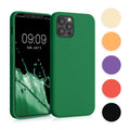 kwmobile Hülle kompatibel mit Apple iPhone 12 / iPhone 12 Pro Hülle - gummierte TPU Silikon Handyhülle - Schutzhülle für kabelloses Laden - Case in Petrol matt Petrol matt  
