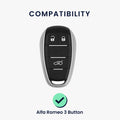 kwmobile Autoschlüssel Hülle kompatibel mit Alfa Romeo 3-Tasten Funk Autoschlüssel Hülle - Schlüsselhülle Italien Streifen Schwarz