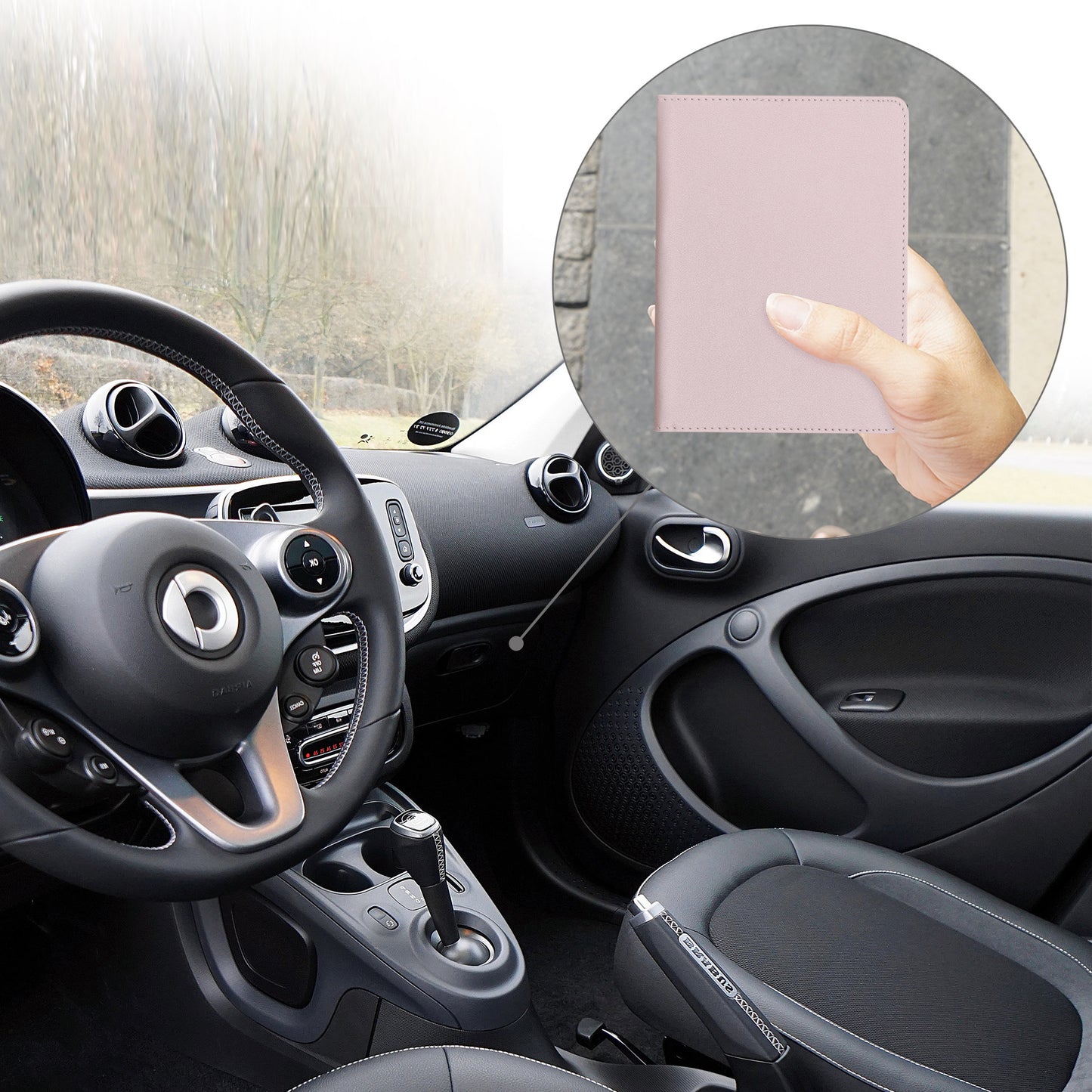 kwmobile Fahrzeugschein Hülle mit Kartenfächern Tasche für italienische Auto Zulassungsbescheinigung Führerschein