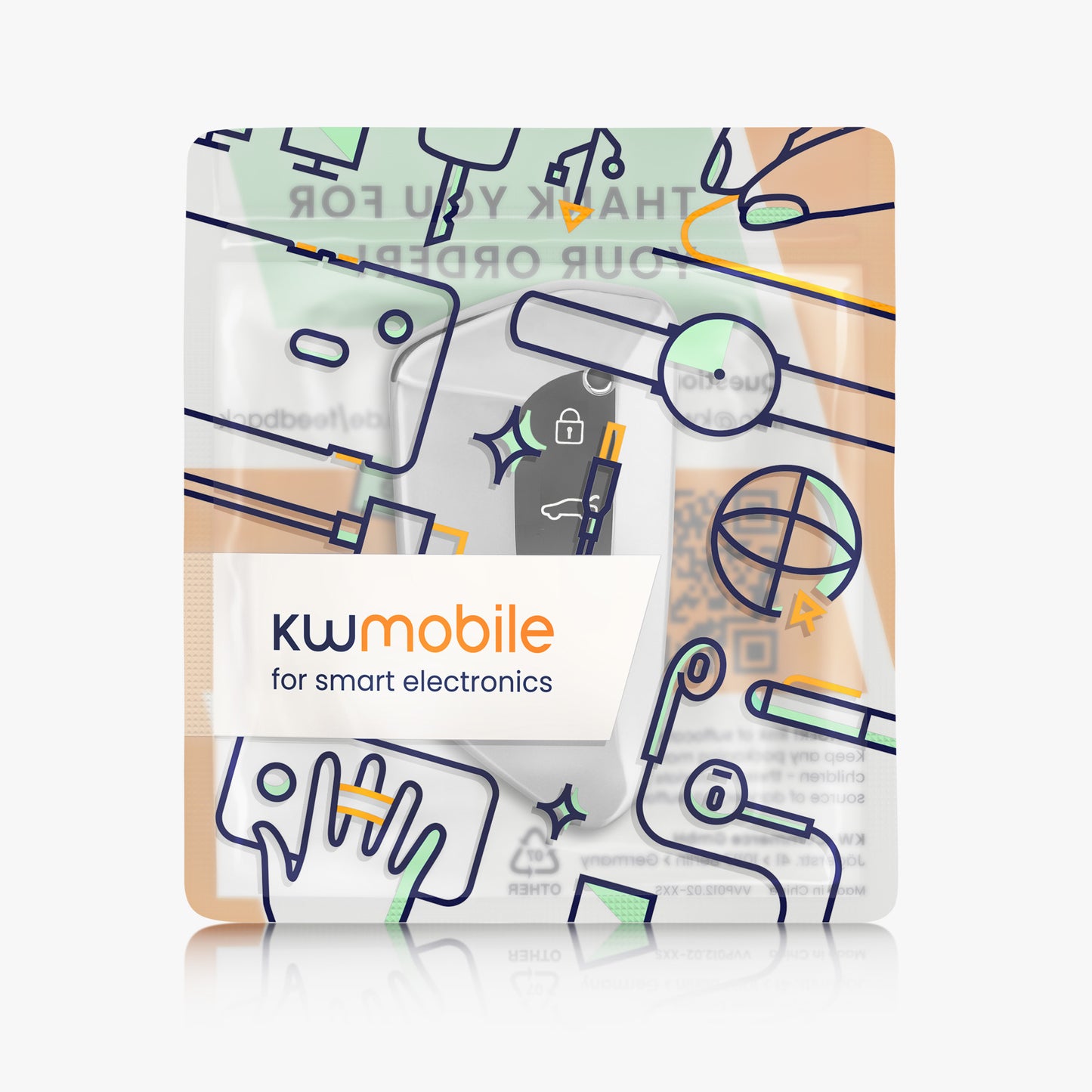 kwmobile Autoschlüssel Hülle kompatibel mit VW Golf 8 3-Tasten Autoschlüssel - Schlüsselhülle Silikon Cover