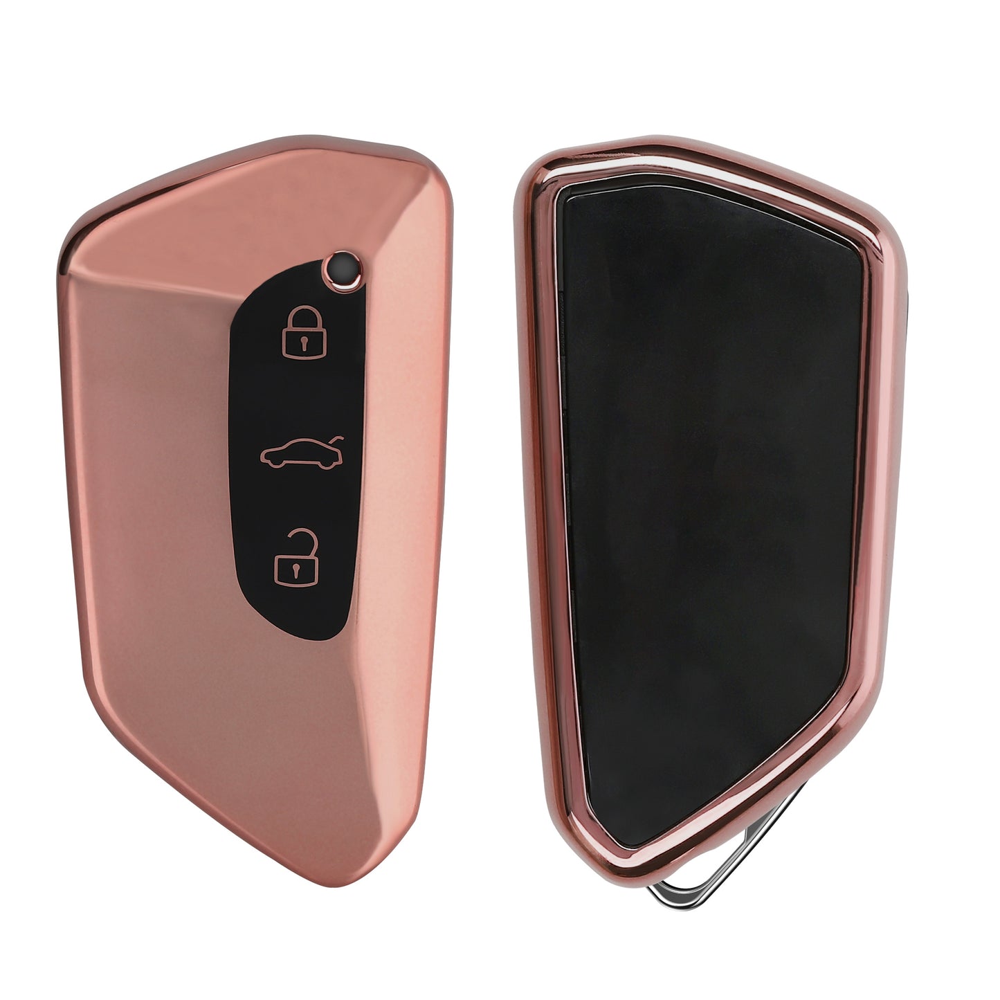 kwmobile Autoschlüssel Hülle kompatibel mit VW Golf 8 3-Tasten Autoschlüssel - Schlüsselhülle Silikon Cover