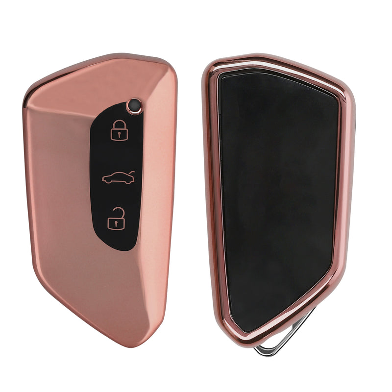 kwmobile Autoschlüssel Hülle kompatibel mit VW Golf 8 3-Tasten Autoschlüssel - Schlüsselhülle Silikon Cover
