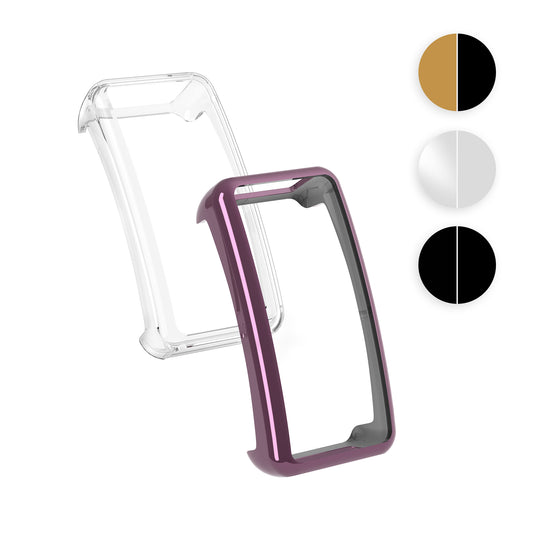 kwmobile 2x Schutzhülle kompatibel mit Fitbit Inspire 3 / Inspire 2 / Ace 3 Hülle - Fullbody Cover Set aus Silikon - Transparent Silber Transparent  [dsg07]