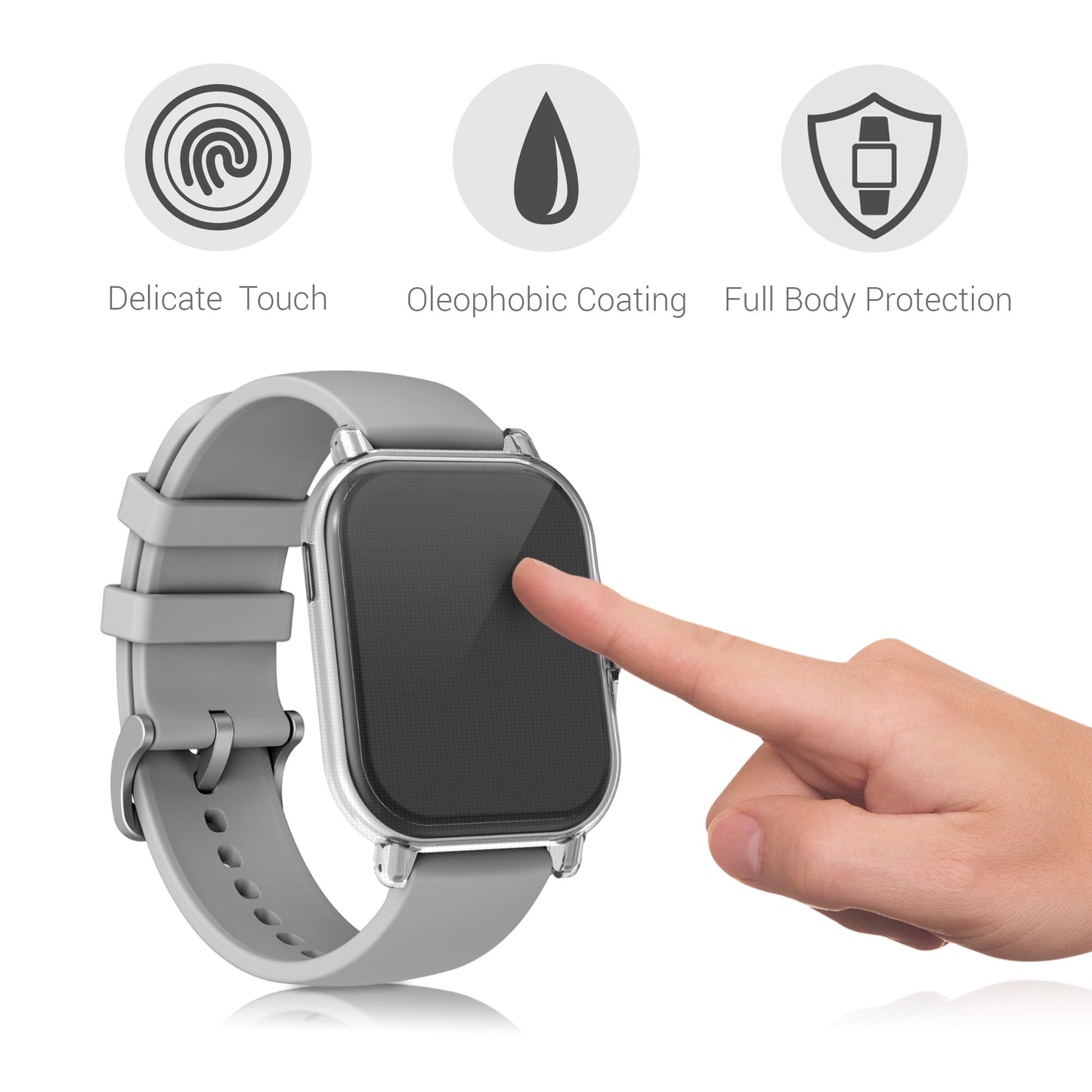 kwmobile Silikon Hülle für Huami Amazfit GTS 3 / GTS 2 / GTS 2e Schutzhülle Fullbody Display Cover Set