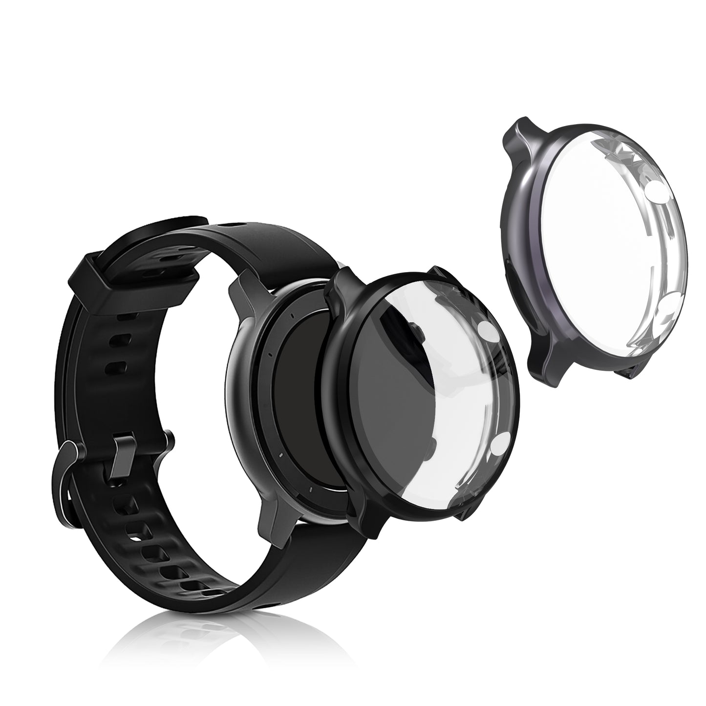 kwmobile Silikon Hülle für Huami Amazfit GTR 2 / 2e Schutzhülle Fullbody Display Cover Set