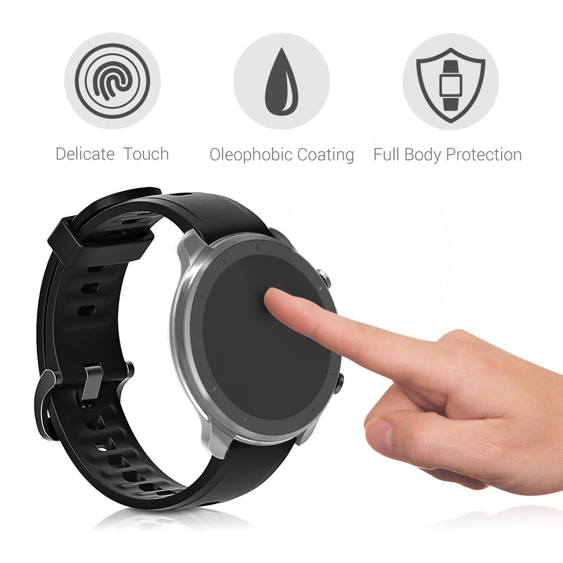 kwmobile Silikon Hülle für Huami Amazfit GTR 2 / 2e Schutzhülle Fullbody Display Cover Set