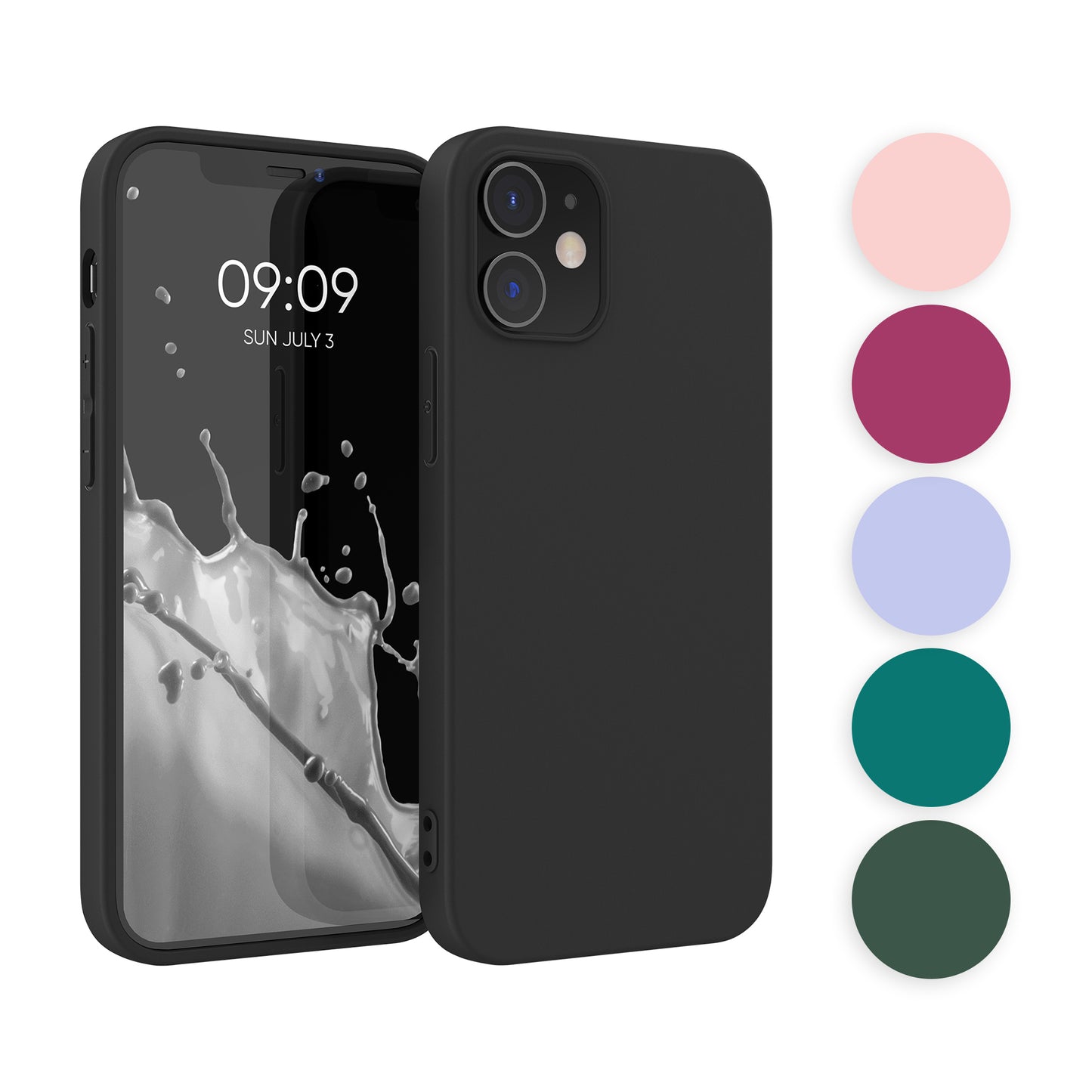 kwmobile Hülle kompatibel mit Apple iPhone 12 / iPhone 12 Pro Hülle - weiches TPU Silikon Case - Cover geeignet für kabelloses Laden - Rhabarber Rot Rhabarber Rot  