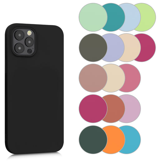 kwmobile Hülle kompatibel mit Apple iPhone 12 Pro Max Hülle - weiches TPU Silikon Case - Cover geeignet für kabelloses Laden - Schwarz matt Schwarz matt  