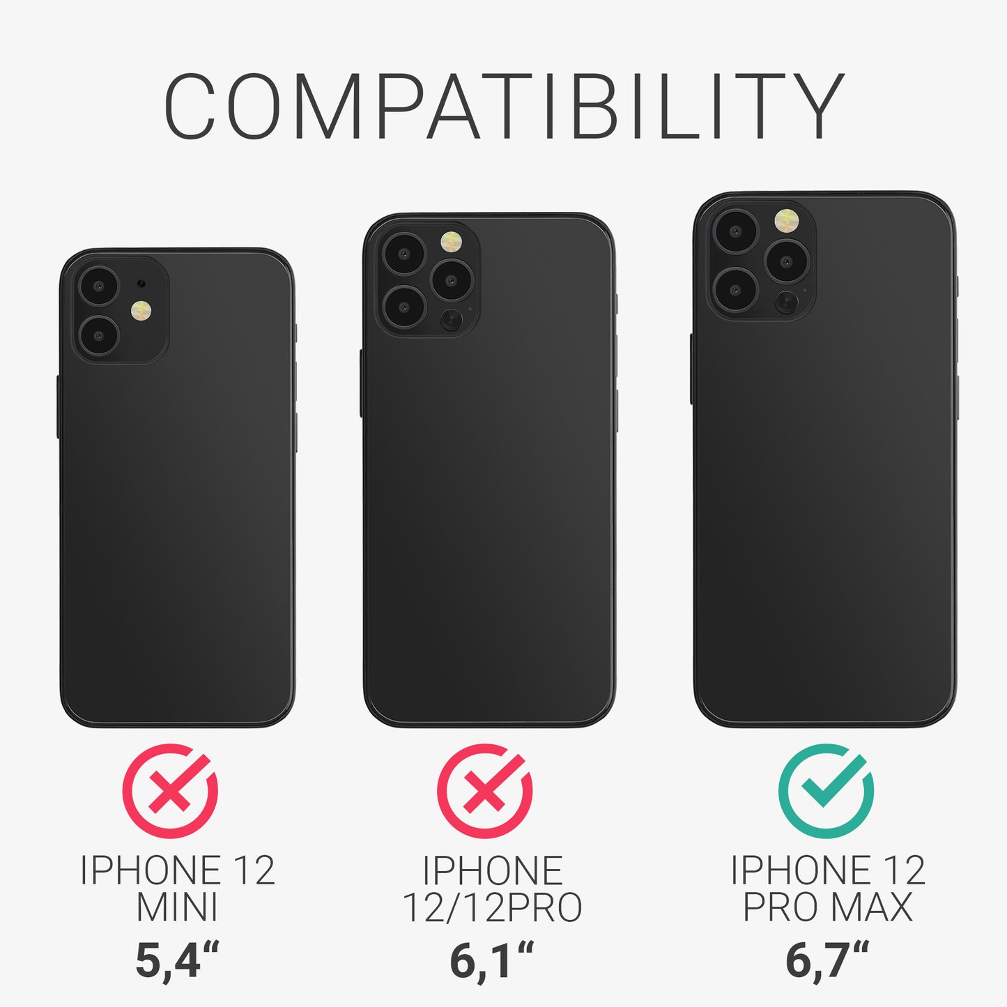 kwmobile Handyhülle für Apple iPhone 12 Pro Max - Kabelloses Laden - Schutzhülle Cover
