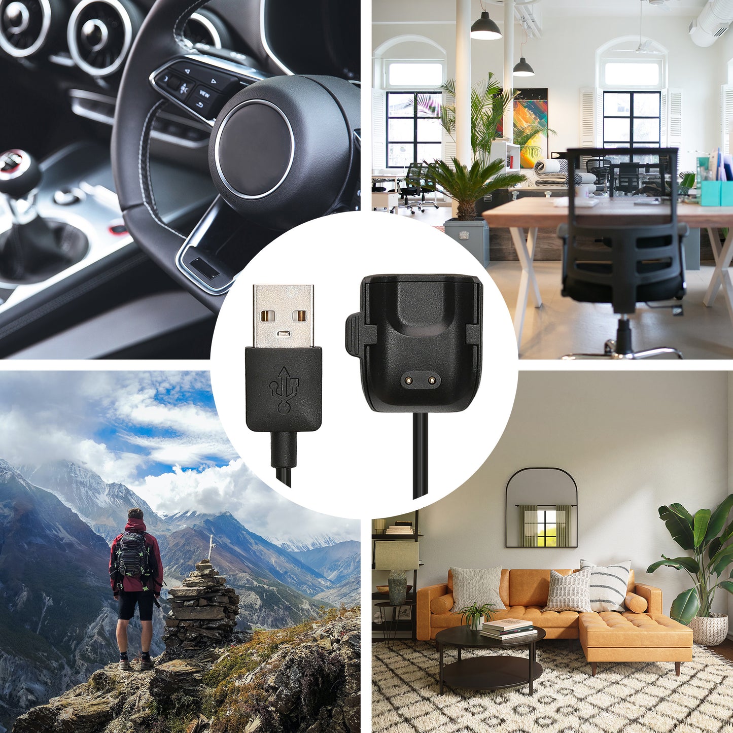 kwmobile USB Kabel Charger kompatibel mit Samsung Galaxy Fit 2 Ladekabel Smart Watch Ersatzkabel Fitnesstracker Aufladekabel