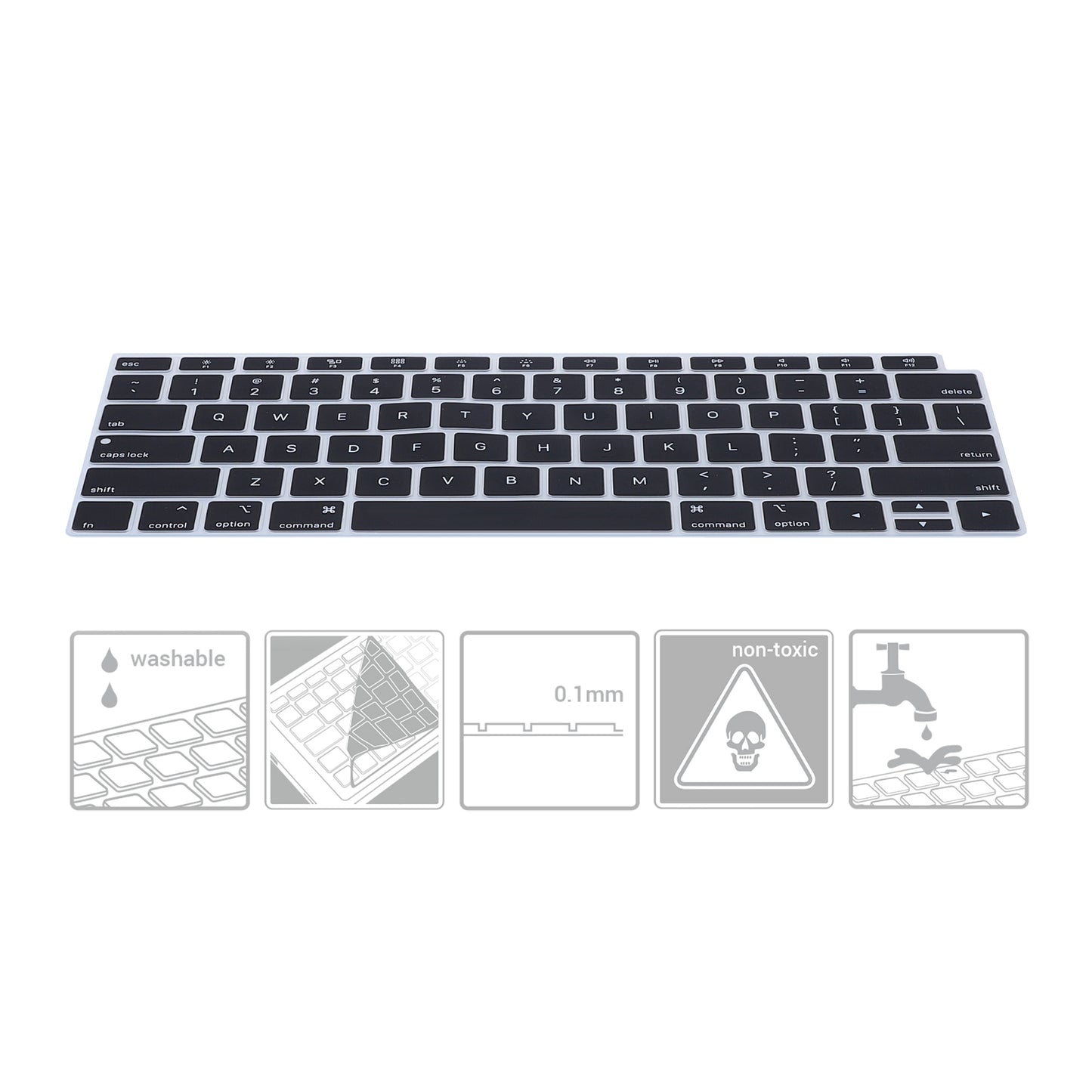 kwmobile Tastaturschutz für Apple MacBook Air 13" 2018 2019 2020 A1932 - QWERTY US Keyboard Cover Abdeckung