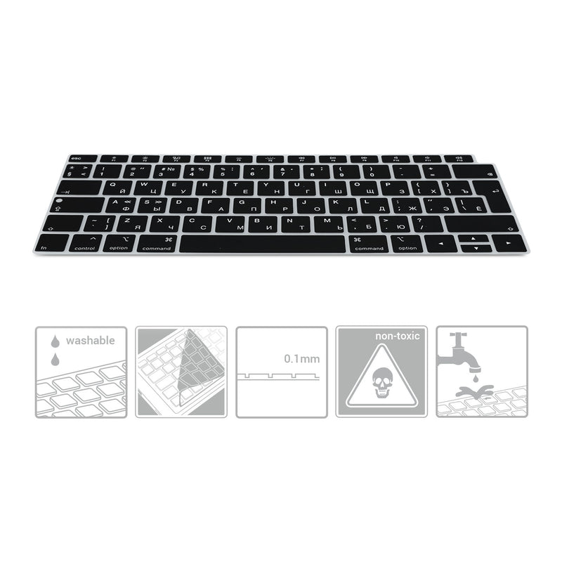 kwmobile Tastaturschutz für Apple MacBook Air 13" 2018 2019 2020 A1932 - QWERTY Russisch Keyboard Cover Abdeckung