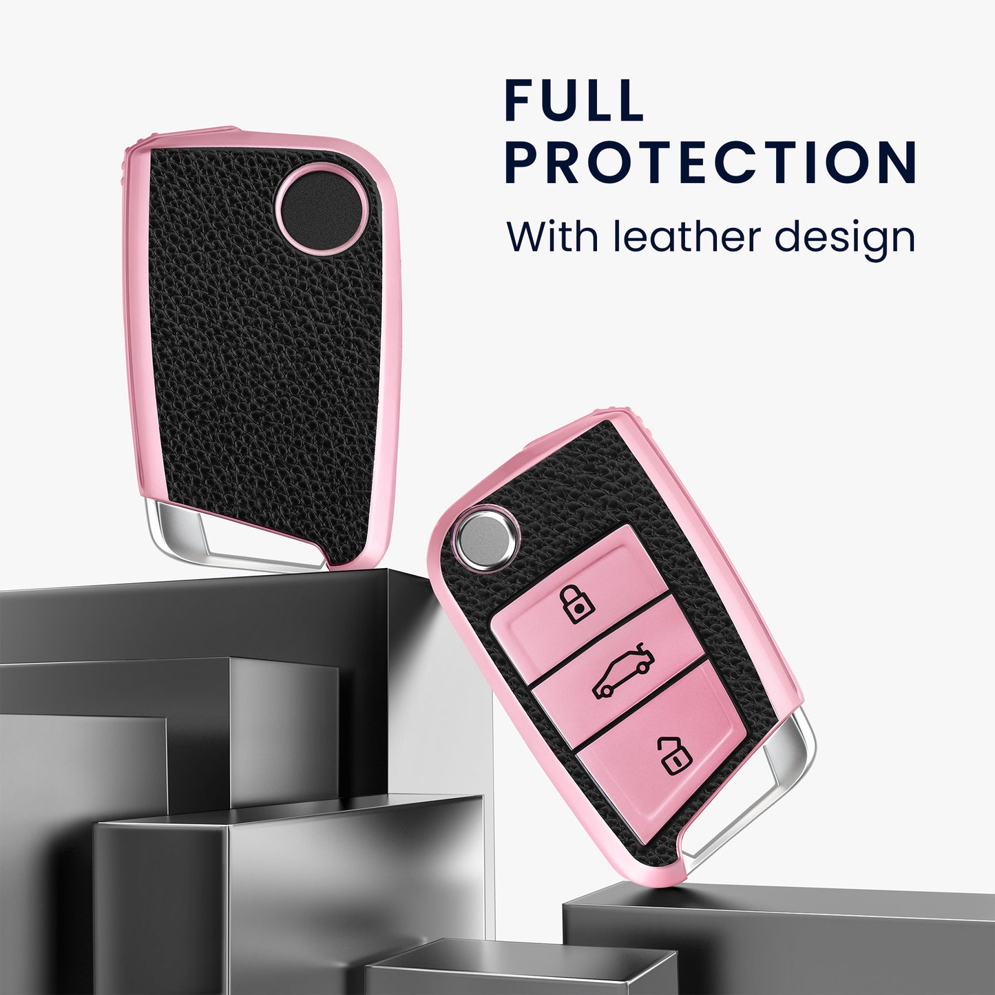 kwmobile Autoschlüssel Hülle kompatibel mit VW Golf 7 MK7 3-Tasten Autoschlüssel - Schlüsselhülle Cover