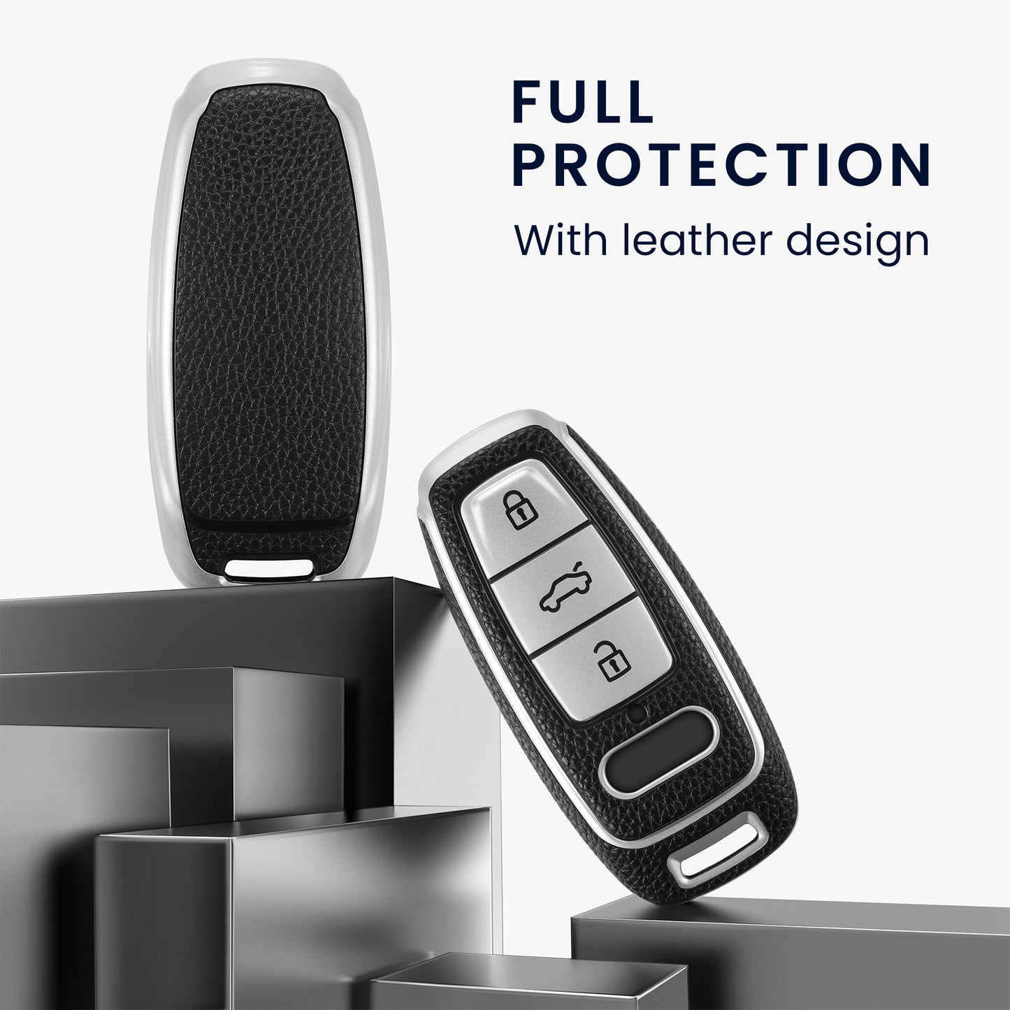 kwmobile Autoschlüssel Hülle kompatibel mit Audi A6 A7 A8 Q7 Q8 3-Tasten Autoschlüssel Keyless - Schlüsselhülle Cover